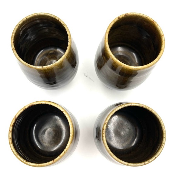 VINTAGE Thai Celadon RARE wine glasses olive green - set of 4 - Picture 11 of 13